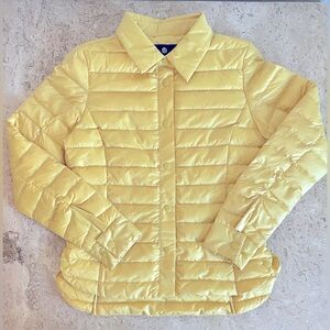 APPARADIGM Butter Yellow Goose Down Snap Button Shirt Jacket